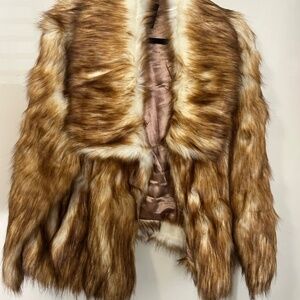 Adrienne Landau Faux Fur Cropped Coat